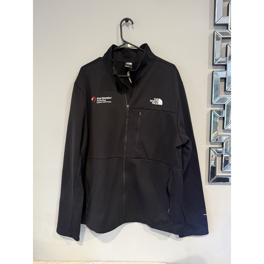 The North Face Men's XL Full Zip Soft Shell Jacket Black Corporate Logo